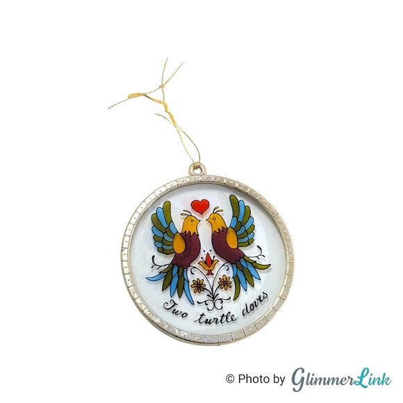 Vintage Trim A Tree SNP Two Turtle Doves Painted Art IOB Ornament - Picture 2 of 6